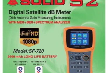 SOLID SF-720 Rechargeable Digital Satellite dB Meter with Torch (2023)