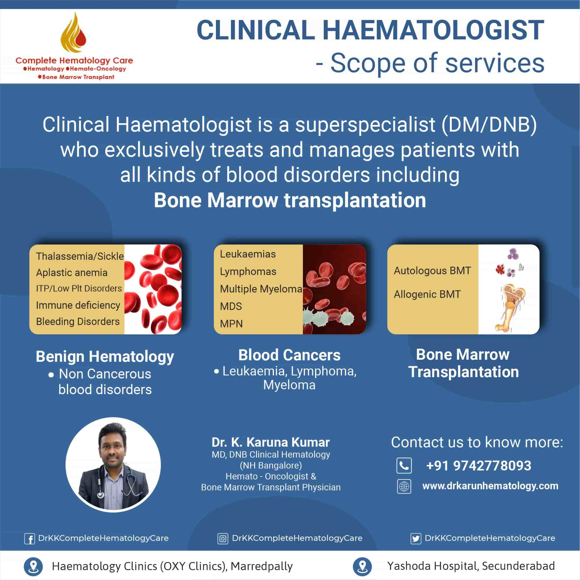 Bone marrow transplant in Hyderabad – Dr. Karuna Kumar