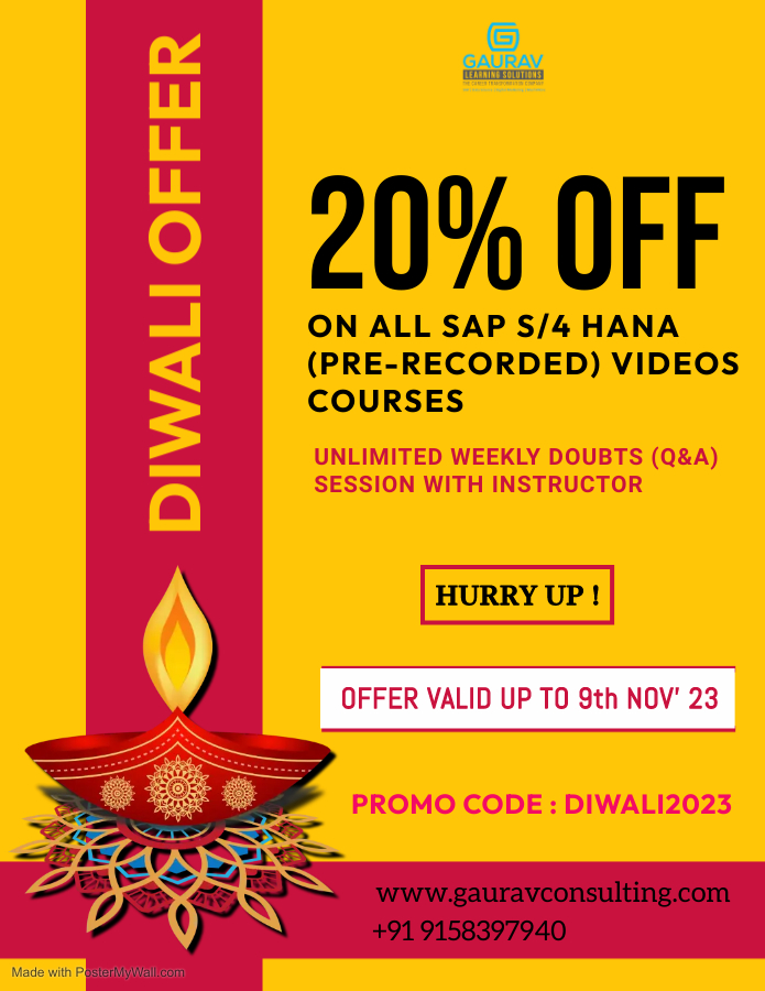 Hurry up!! Limited time offer Get 20% Off on all s4 hana self-paced (pre-recorded) video courses