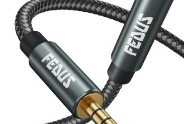 FEDUS 3.5 Mm Male To Female Aux Extension Audio Cable With Microphone Nylon Braided TRRS 4 Pole Stereo Audio Extender Cord Aux Cable For Car, Aux Cable For Speakers, Earphone Headphone, Phone