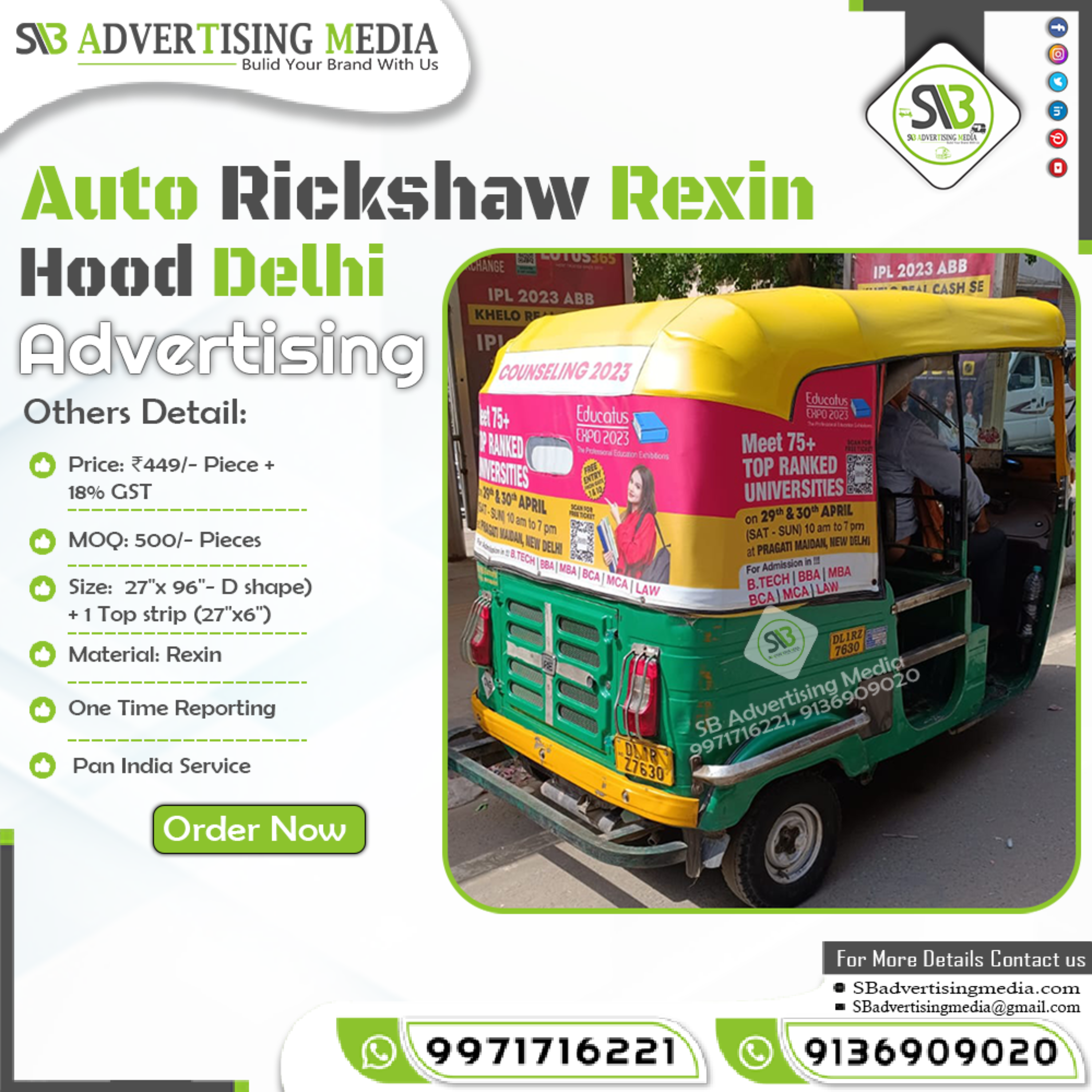 Auto rickshaw advertising in Delhi