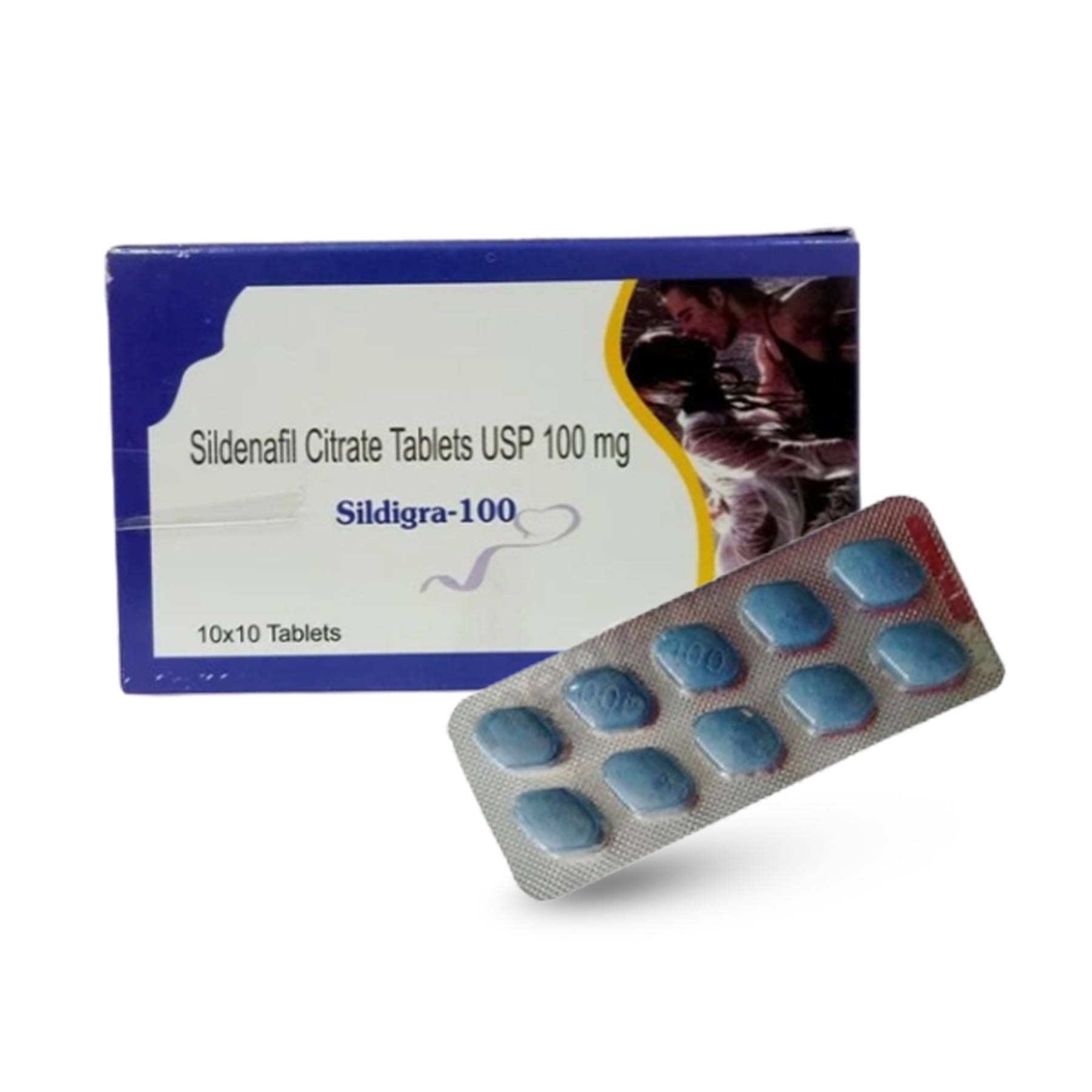 Buy Sildigra 100mg online (Sildenafil Citrate 100mg) to treat erectile dysfunction in men