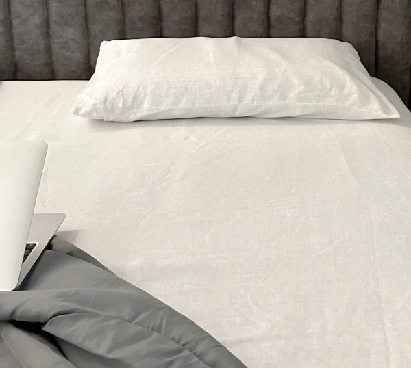 Luxurious Shwet Pure White Hemp Bedsheet Set – Eco-Friendly Comfort